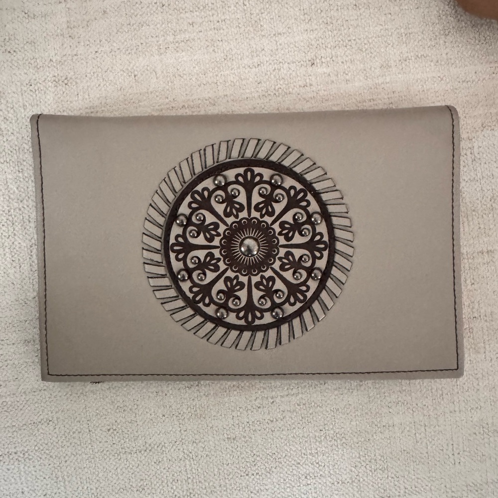 Brighton Grey  Clutch wallet with Intricate Design. Never used